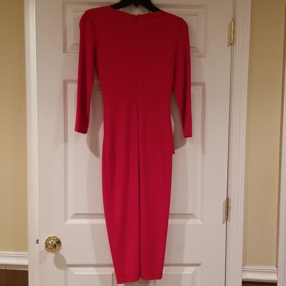 Donna Karan Red Ruffle Cocktail Dress - Size 6 - Picture 5 of 5